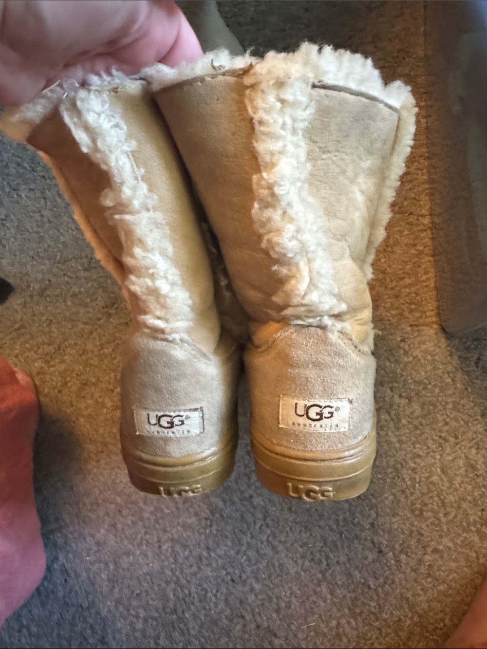 UGG Chestnut Suede Shearling-Lined Boots